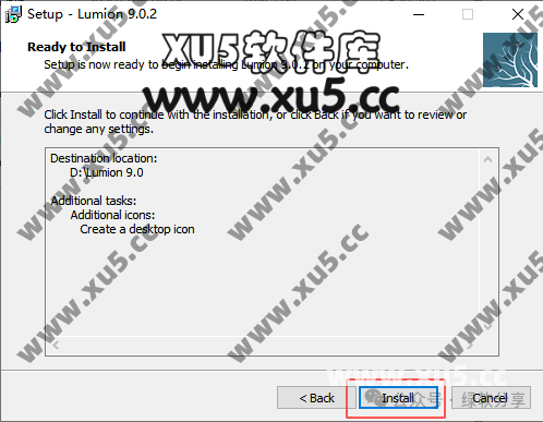 Lumion V9.0.2 安装路径选择截图
