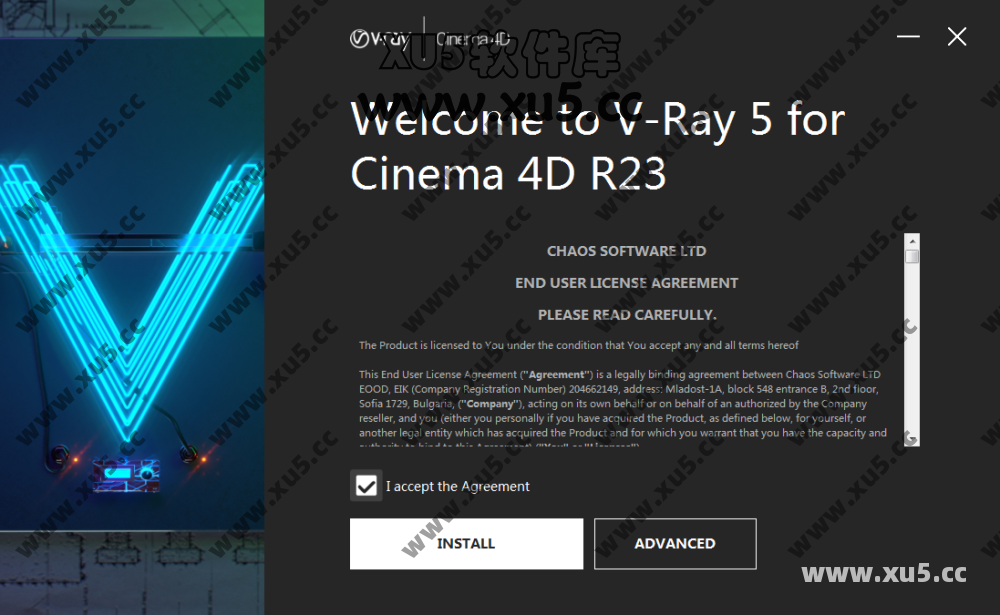 VRay 5.0 for C4D 安装向导步骤图