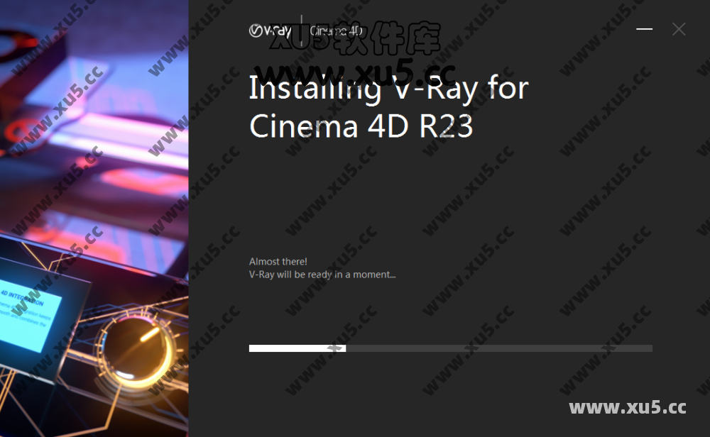 VRay 5.0 for C4D 安装路径选择界面