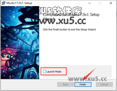 Modo 17.0v1 软件安装中界面