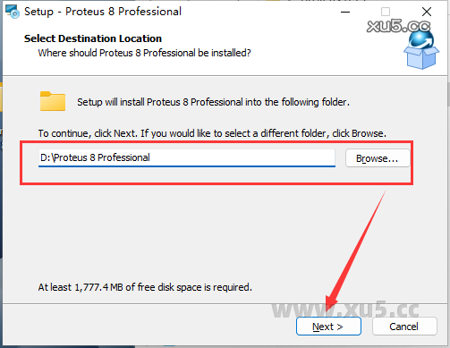 Proteus 8.13 安装教程选择安装路径界面