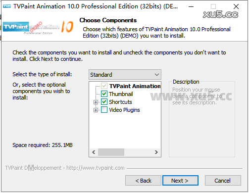 TVPaint Animation 10.0 下载选项界面