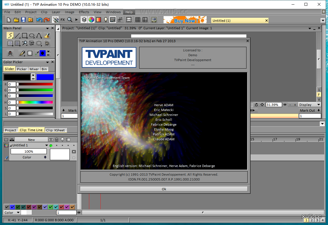 TVPaint Animation 10.0 启动界面展示