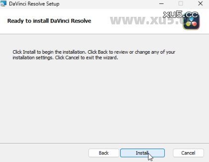 DaVinci Resolve开始安装界面